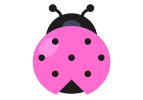 Sticker coccinelle rose