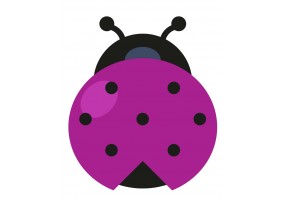 Sticker coccinelle violette