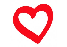 Sticker cœur contour rouge
