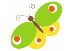 Sticker Papillon vert jaune