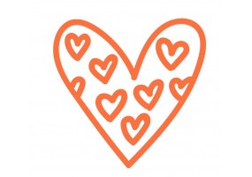Sticker cœur orange motif
