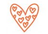 Sticker cœur orange motif