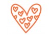 Sticker cœur orange motif