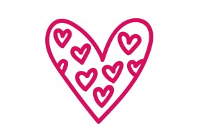 Sticker cœur rose motif