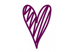 Sticker cœur violet motif