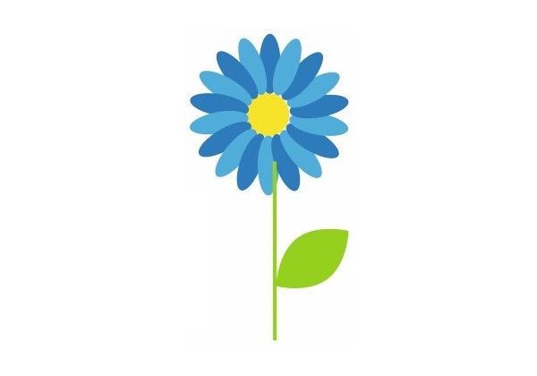 Sticker mural Fleur Bleue pas cher
