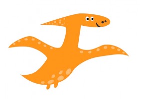 Sticker dino orange