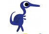 Sticker dinosaure bec bleu velosiraptor