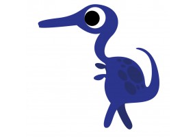 Sticker dinosaure bec bleu