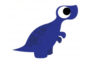 Sticker dinosaure bleu