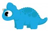 Sticker dinosaure bleu bebe