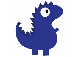 Sticker dinosaure bleu