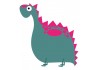 Sticker dinosaure vert rose