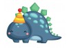 Sticker dinosaure chapeau anniversaire