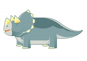 Sticker dinosaure corne