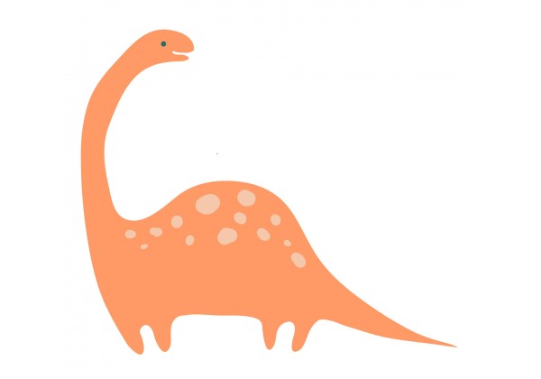 Sticker dinosaure grand orange