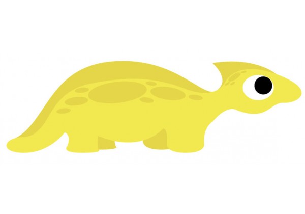 Sticker dinosaure jaune
