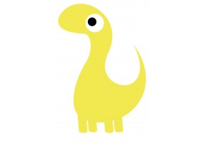 Sticker dinosaure jaune