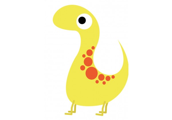 Sticker dinosaure jaune tacheté