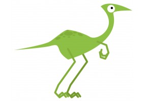 Sticker dinosaure long vert