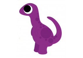 Sticker dinosaure mauve