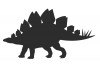Sticker dinosaure noir stegosaurus