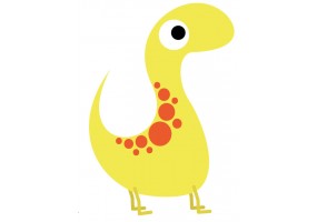 Sticker dinosaure orange jaune