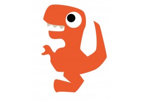 Sticker dinosaure orange