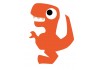 Sticker dinosaure orange