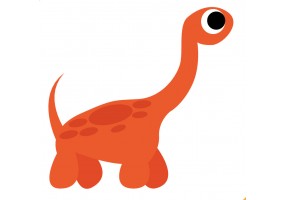 Sticker dinosaure orange