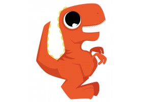 Sticker dinosaure orange
