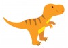 Sticker dinosaure orange