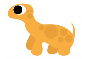 Sticker dinosaure orange tache