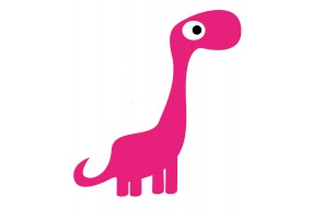 Sticker dinosaure rose