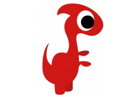 Sticker dinosaure rouge