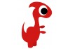 Sticker dinosaure rouge