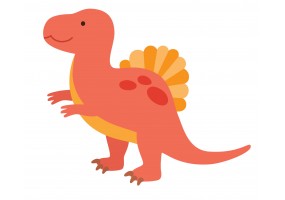 Sticker dinosaure rouge