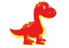 Sticker dinosaure rouge