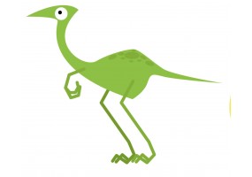 Sticker dinosaure vert