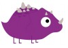 Sticker dinosaure violet