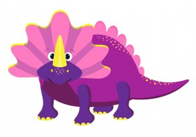 Sticker dinosaure violet