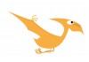 Sticker dinosaure volant orange