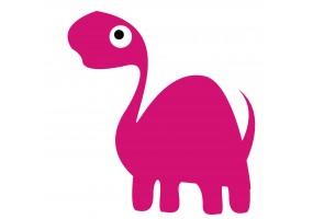 Sticker mural dinosaure rose