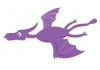 Sticker mural dinosaure violet volant