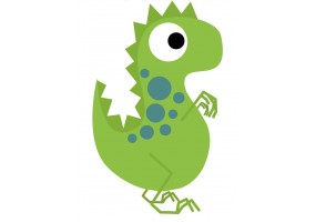 Sticker petit dinosaure vert