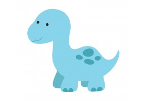 Sticker bébé dinosaure bleu
