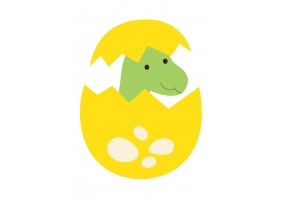 Sticker bébé dinosaure œuf vert