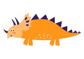 Sticker dino orange