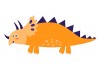 Sticker dino orange