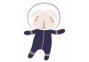 Sticker astronaute animal lapin